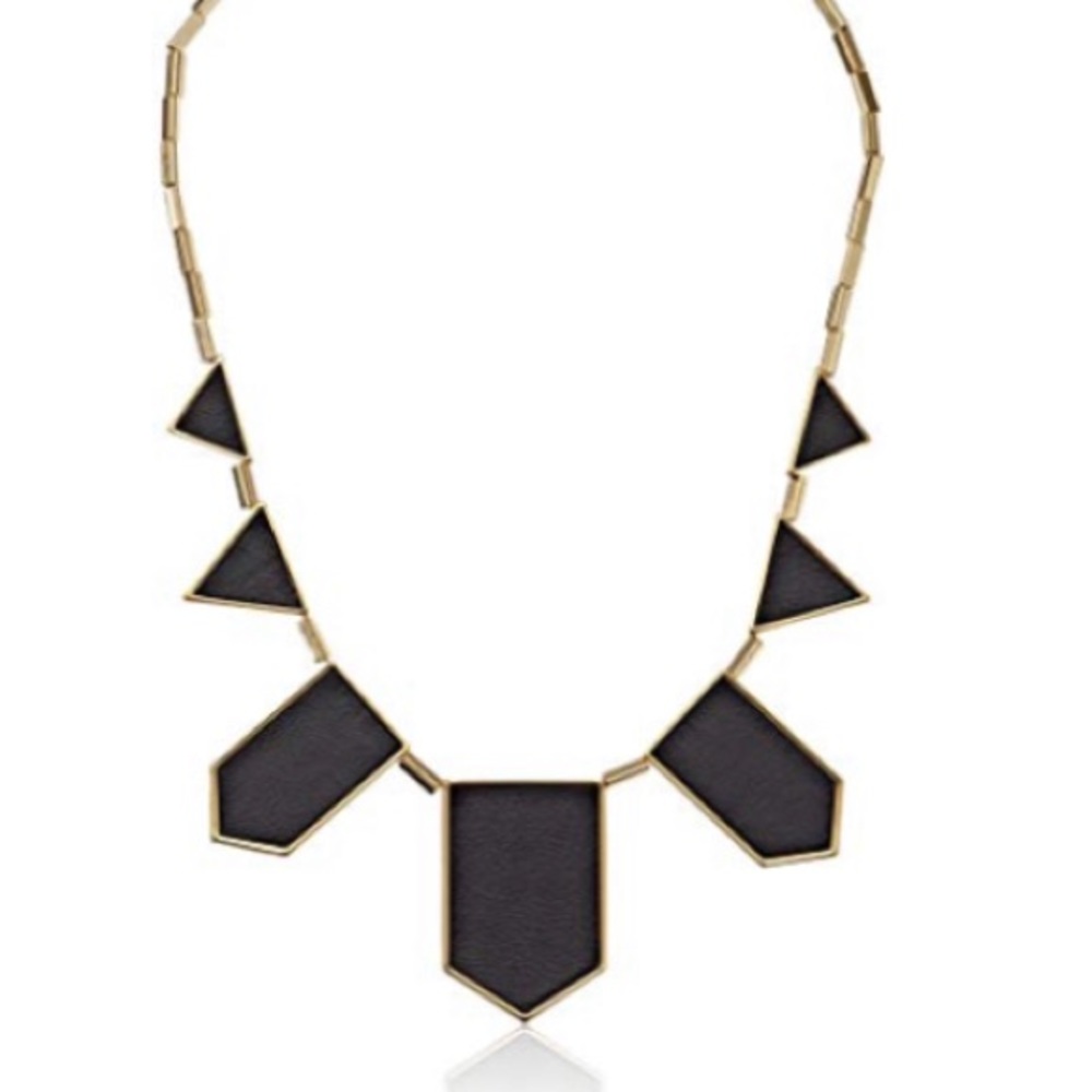 Black Gold-Tone Leather House of Harlow Necklace